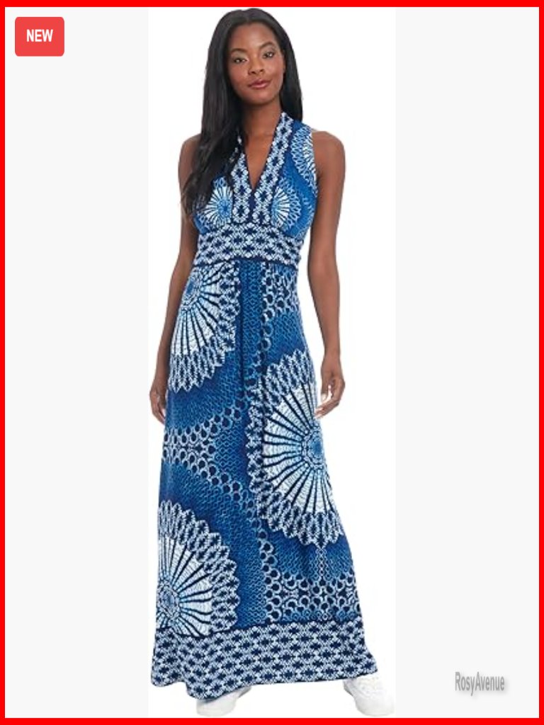Sleeveless Empire Waist V-Neck Maxi Dress - Casual Floor Length Wedding Guest